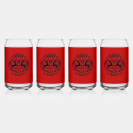 Merry Christmas Reindeer , Red Black, Dosenglas