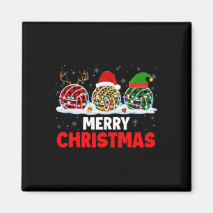 Merry Christmas Reindeer Santa Elf Kariert Leopard Magnet