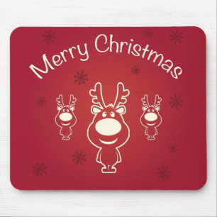 Merry Christmas Reindeers Mousepad