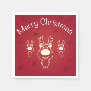 Merry Christmas Reindeers Serviette