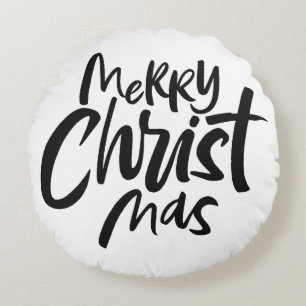 Merry CHRISTmas Religiöse Religion Rundes Kissen