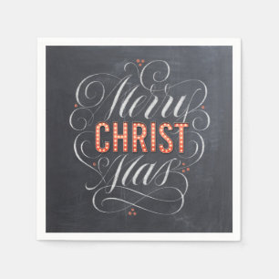 Merry CHRISTmas Religiöser Marquee Chalkboard Cha Serviette