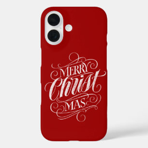 Merry CHRISTmas Religious Chalkboard Calligrafy iPhone 16 Hülle