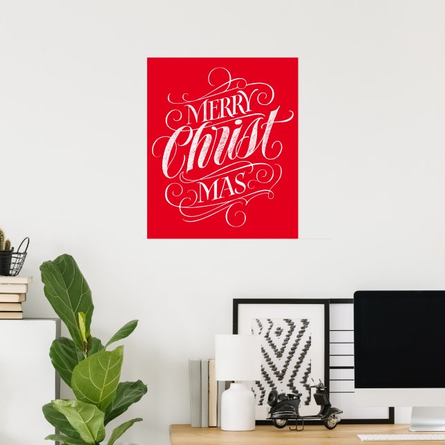 Merry CHRISTmas Religious Chalkboard Calligrafy Poster (Heimbüro)
