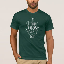 Merry CHRISTmas Religious Chalkboard Calligrafy T-Shirt