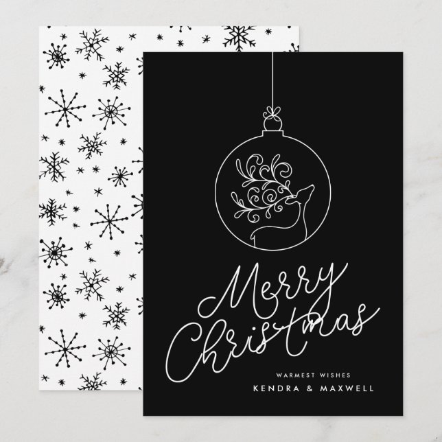 MERRY CHRISTMAS Rentierfische Schneeflocken (Vorne/Hinten)