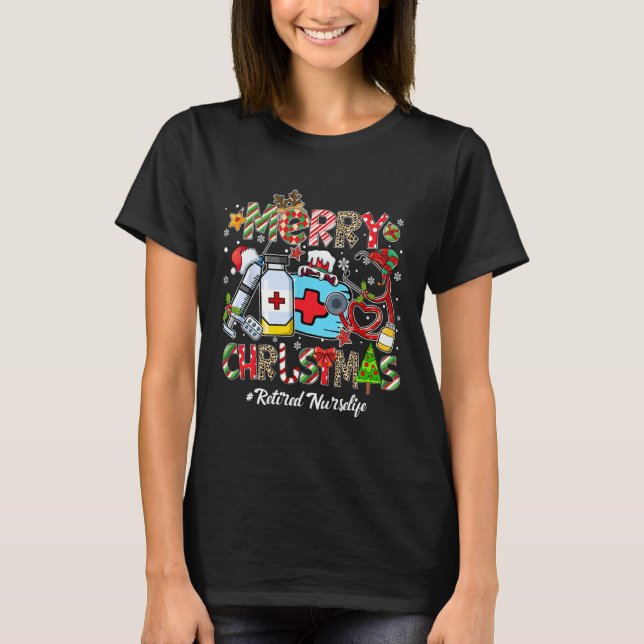 Merry Christmas Retired Nurse Life Men Women Xmas  T-Shirt (Vorderseite)