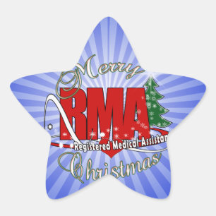 MERRY CHRISTMAS RMA REGISTRIERTER MEDIZINISCHER HI  Stern-Aufkleber