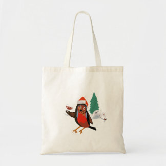 Merry Christmas Robin Tote Bag Tragetasche