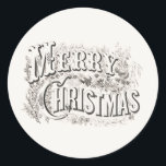 MERRY CHRISTMAS ROUND INDIVIDUELLE NAME STICKER<br><div class="desc">MERRY CHRISTMAS CLASSIC ROUND STICKER FÜR UMSCHLAG AUFKLEBER</div>