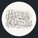 MERRY CHRISTMAS ROUND INDIVIDUELLE NAME STICKER<br><div class="desc">MERRY CHRISTMAS CLASSIC ROUND STICKER FÜR UMSCHLAG AUFKLEBER</div>