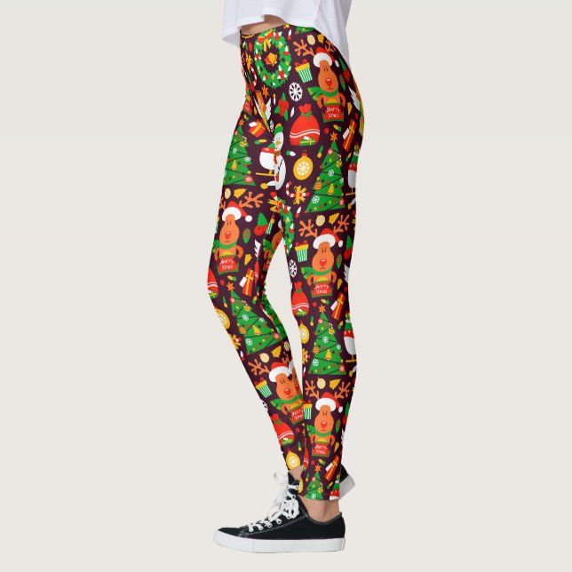 Merry Christmas Rudolph Reindeer Leggings (Links)