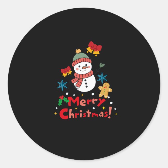 Merry Christmas! Runder Aufkleber (Vorderseite)