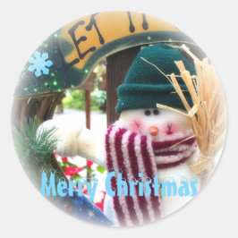 Merry Christmas Runder Aufkleber