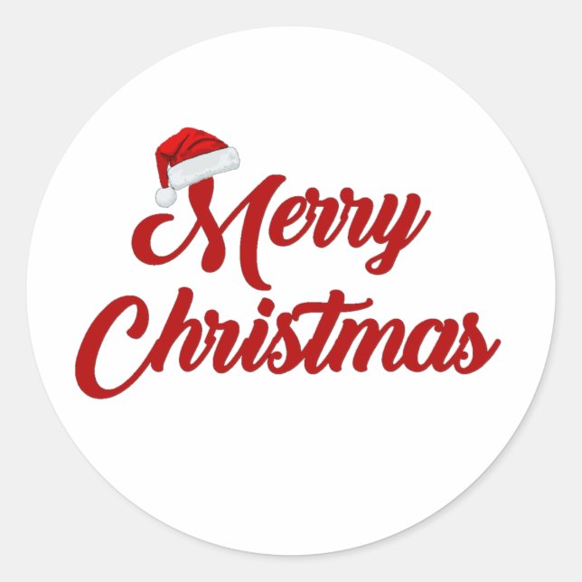 MERRY CHRISTMAS RUNDER AUFKLEBER (Vorderseite)