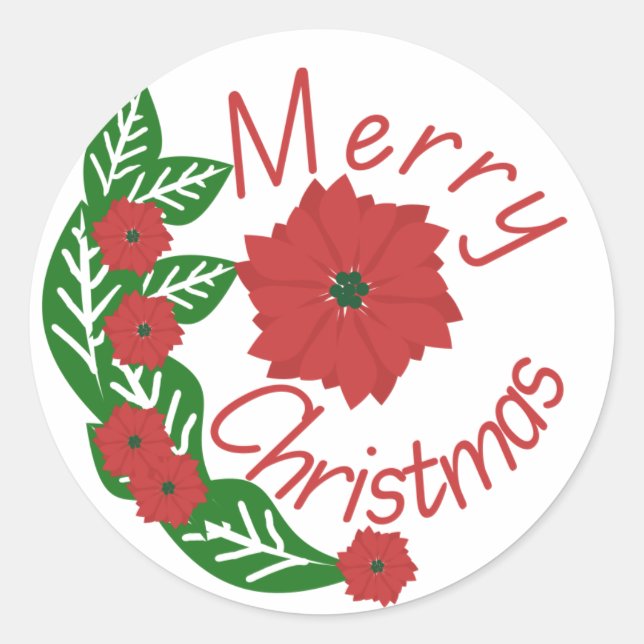 Merry Christmas Runder Aufkleber (Vorderseite)