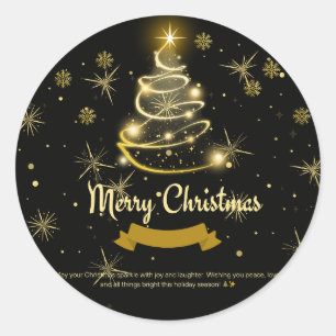 MERRY CHRISTMAS RUNDER AUFKLEBER