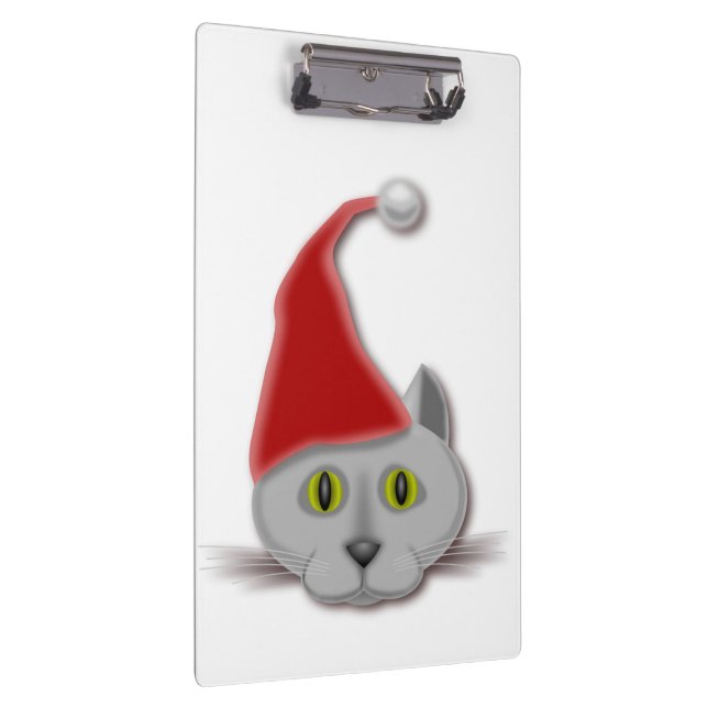 "MERRY CHRISTMAS" SANTA CAT KLEMMBRETT (Rechts)