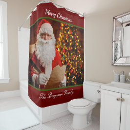 Merry Christmas Santa Claus Holidays Personalize Duschvorhang