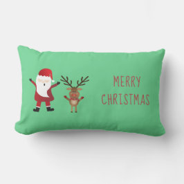 Merry Christmas Santa Claus Reindeer Lendenkissen