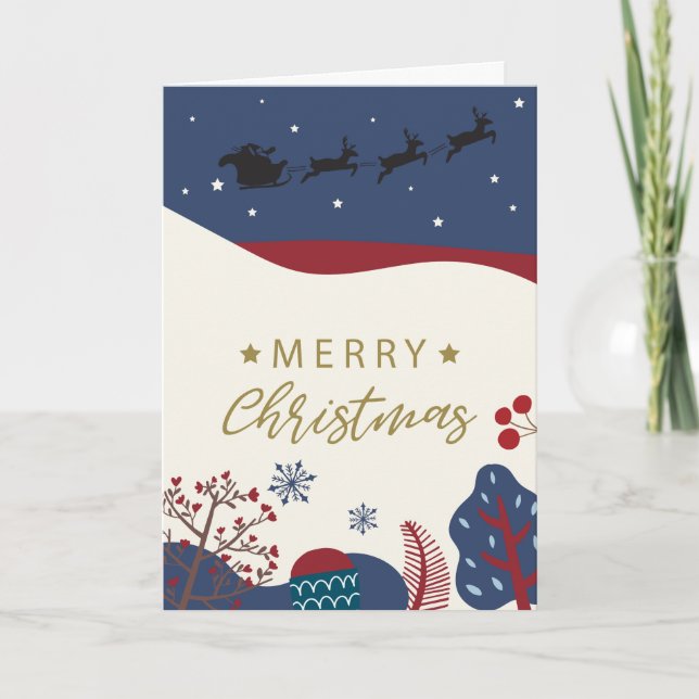 MERRY CHRISTMAS | Santa Claus Winter Ferienkarte Karte (Vorderseite)
