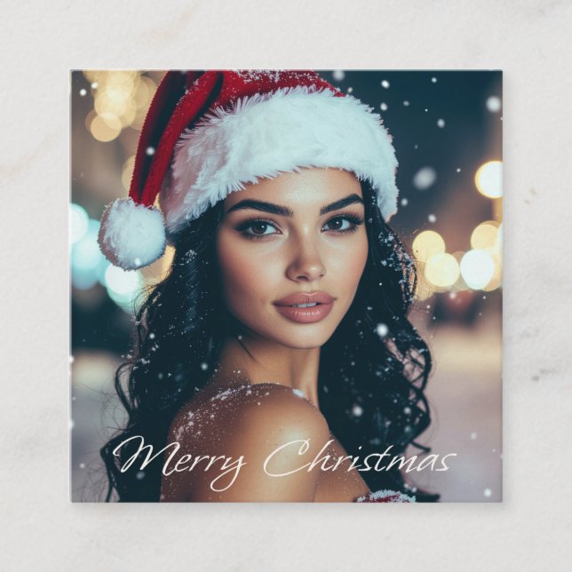 Merry Christmas - Santa Girl Begleitkarte (Vorderseite)