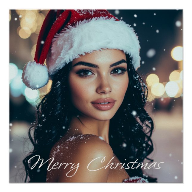 Merry Christmas - Santa Girl - Poster (Devant)