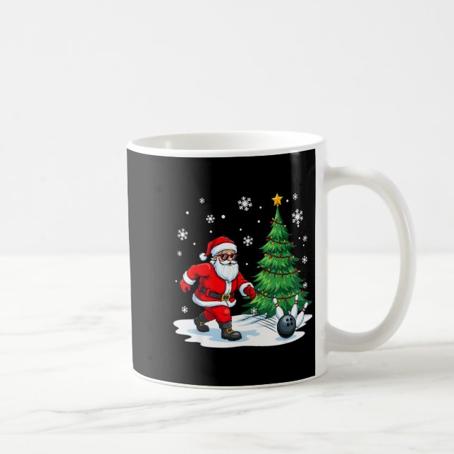 Merry Christmas Santa Playing Bowling Srt Lovers  Kaffeetasse (Rechts)