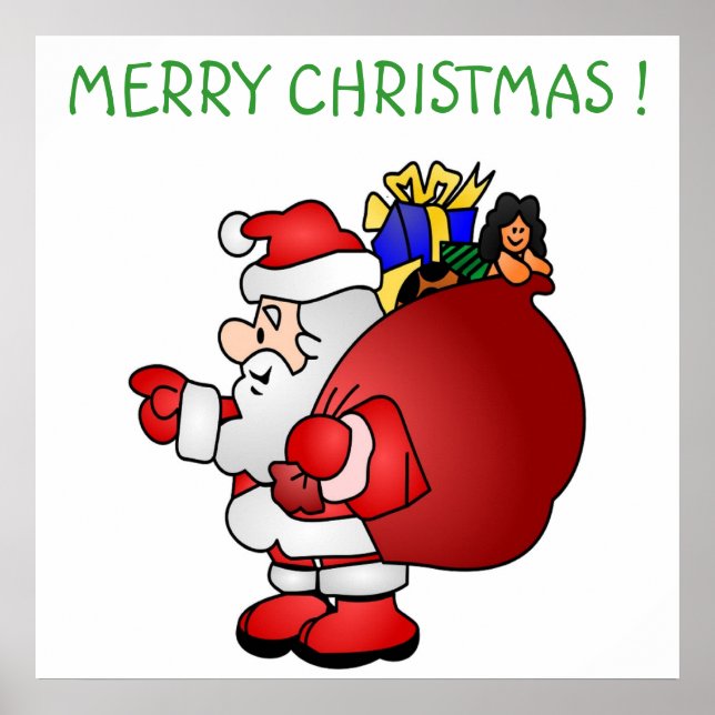 "MERRY CHRISTMAS" SANTA POSTER (Vorne)