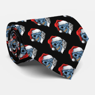 Merry Christmas Santa Skulls Krawatte