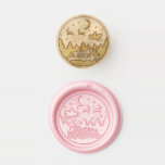 Merry Christmas Santa Sleigh Reindeer<br><div class="desc">Weihnachten Ho Ho Santa Winter Snowflakes Wax Siegel Briefmarke zeigt den Text "Ho Ho Ho" in einer modernen Skripttypografie und mit einem Santa und Schneeflocken akzentuiert. Ideal für Weihnachtsgeschenke, Gastgeschenke, Firmenfeiern und Dankesgeschenke. Von Evco Studio entworfen www.zazzle.com/store/evcostudio</div>