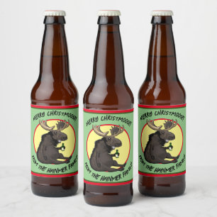 Merry Christmas Santa Wine Bottle Labels Bierflaschenetikett