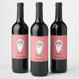 Merry Christmas Santa Wine Bottle Labels Weinetikett