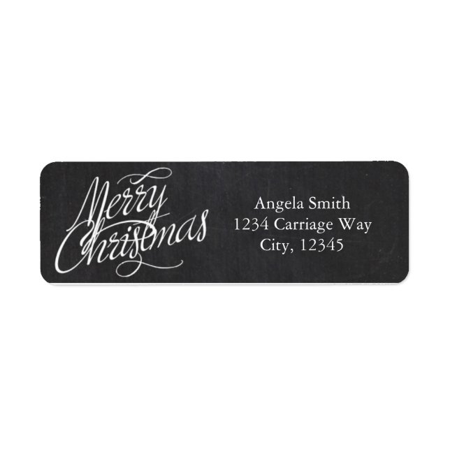 MERRY CHRISTMAS Script Chalkboard Address Labels (Vorne)