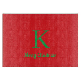 Merry Christmas Script Personalized Monogram Schneidebrett