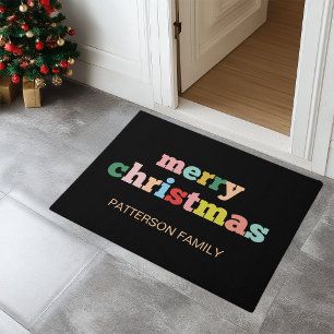 MERRY CHRISTMAS Script Typografy Custom Family Fußmatte