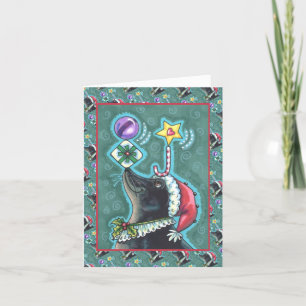 MERRY CHRISTMAS SIEGEL BALANCING GIFTS & CANDY Bla Karte