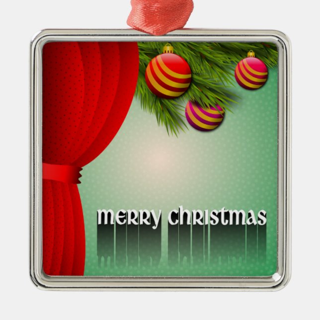 "MERRY CHRISTMAS"-SIGN SILBERNES ORNAMENT (Vorne)