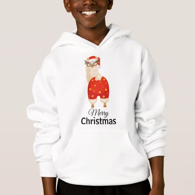 Merry Christmas Simple Cute Cartoon Santa Llama (Devant)