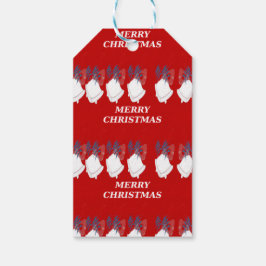 Merry Christmas Simple Red Border Text Gift Tag Geschenkanhänger