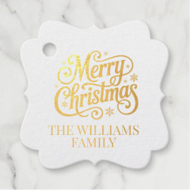 Merry Christmas simple script return address Geschenkanhänger