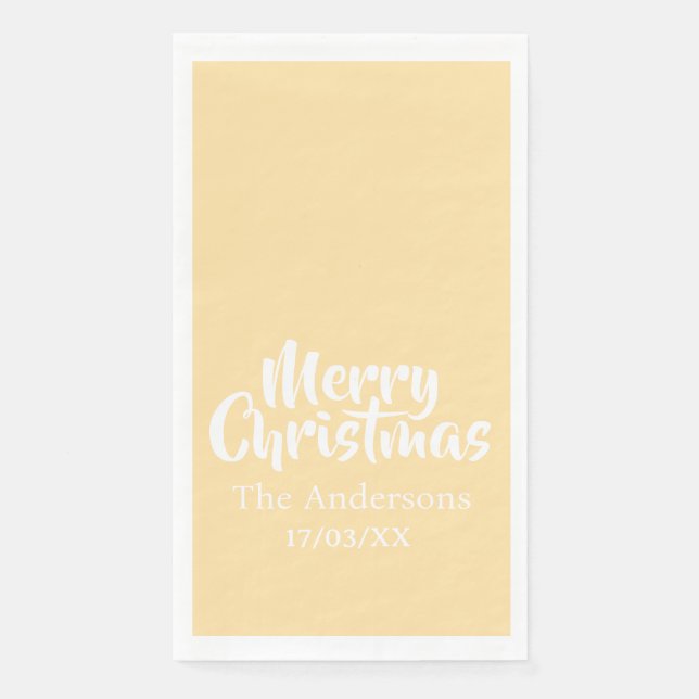 Merry Christmas Simple Stylish Modern Minimal Mono Serviette (Vorderseite)