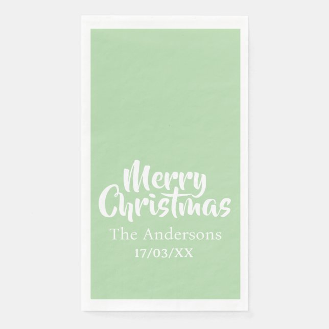 Merry Christmas Simple Stylish Modern Minimal Mono Serviette (Vorderseite)