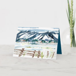 Merry Christmas Snow Landscape Mountains Karte
