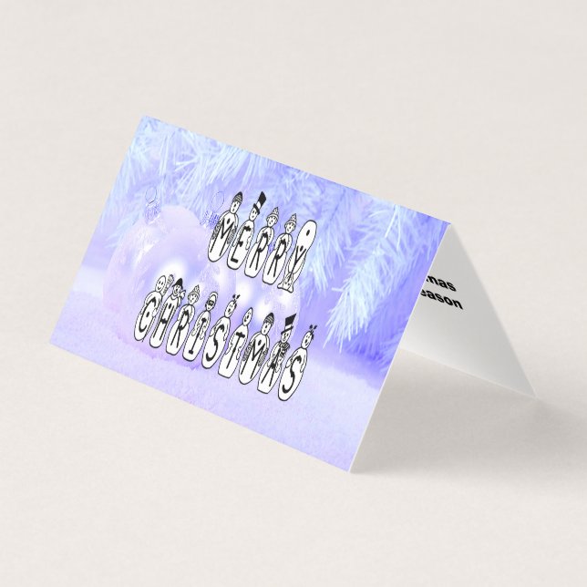 Merry Christmas Snow People Font Blue Tint Snow (Vorderseite)