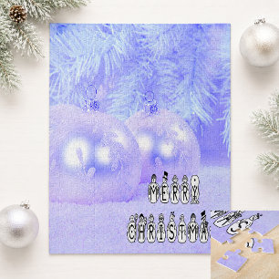 Merry Christmas Snow People Font Blue Tint Snow