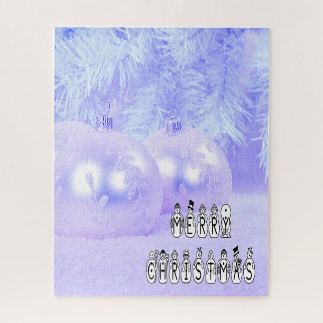 Merry Christmas Snow People Font Blue Tint Snow (Vertikal)