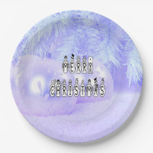 Merry Christmas Snow People Font Blue Tint Snow Pappteller