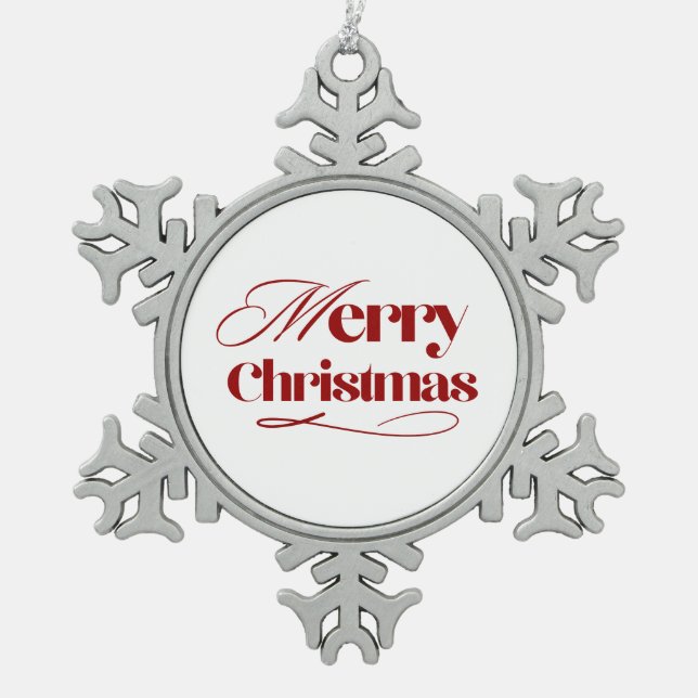 Merry Christmas Snowflake Ornament (Vorderseite)