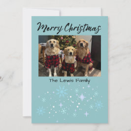 Merry Christmas Snowflake Photo Card Feiertagskarte
